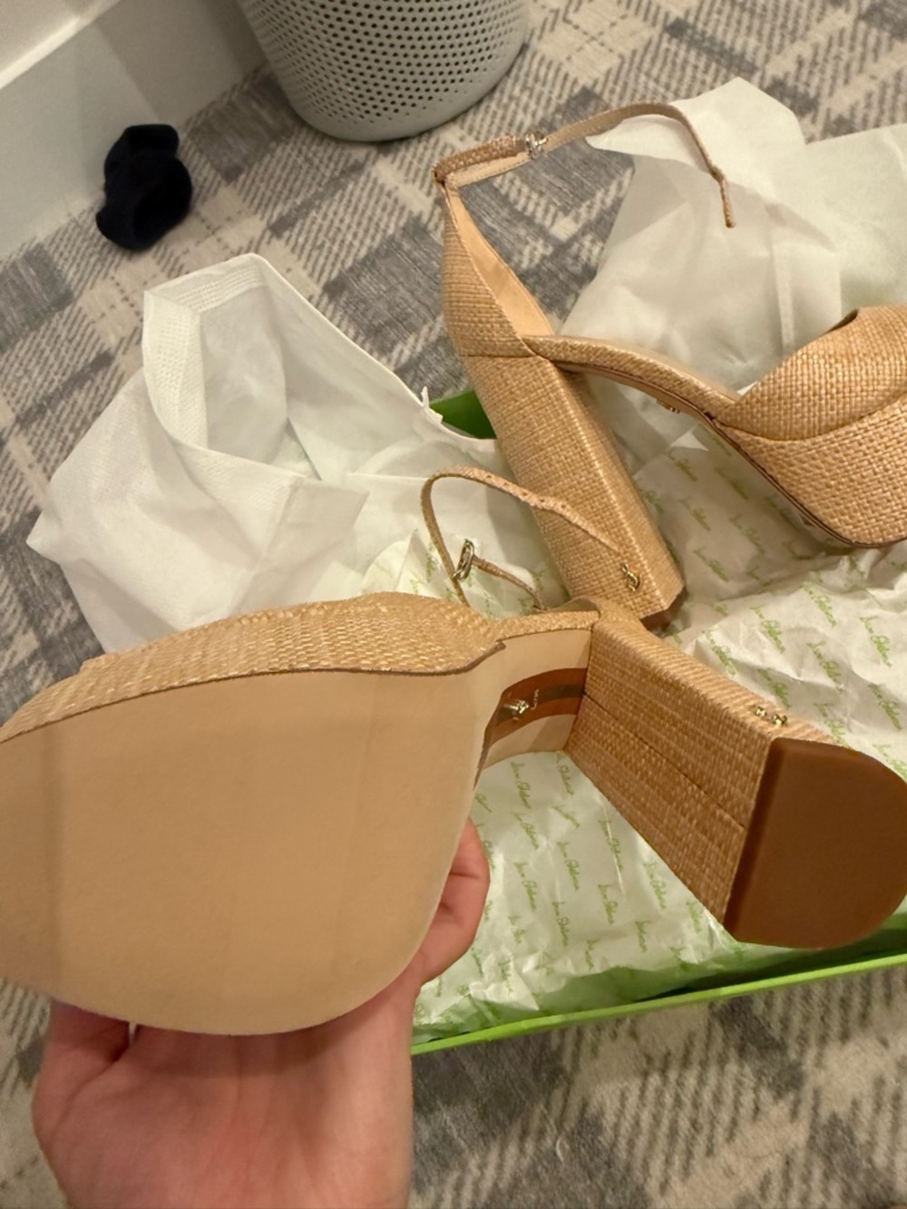 Sam Edelman Woven Platform Ankle-Strap Sandals - Natural Tan - Picture 3 of 7